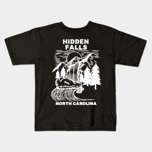 Hidden Falls Hanging Rock State Park, North Carolina - NC Waterfall Blue Ridge Parkway Cataractophile Kids T-Shirt